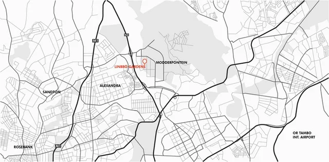 Map locating Linbro Park in Johannesburg